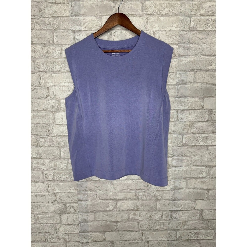 Athleta Seasoft Tank Sweatshirt Size Large Purple Athleisure Buttery Soft‎